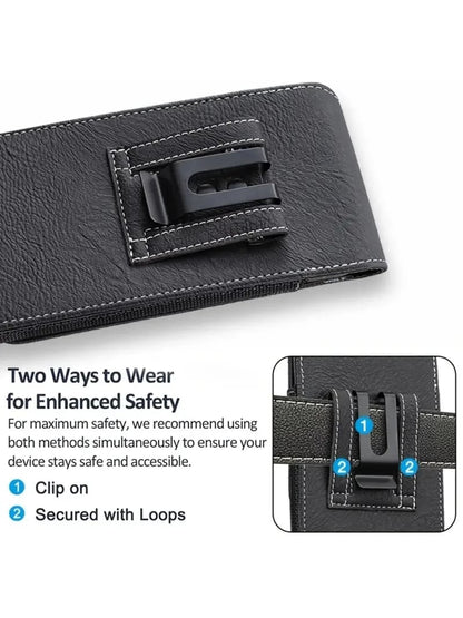 🔥Waist Belt Cell Phone Pouch 📱 Multi-Pocket Leather Holster with Card Holder