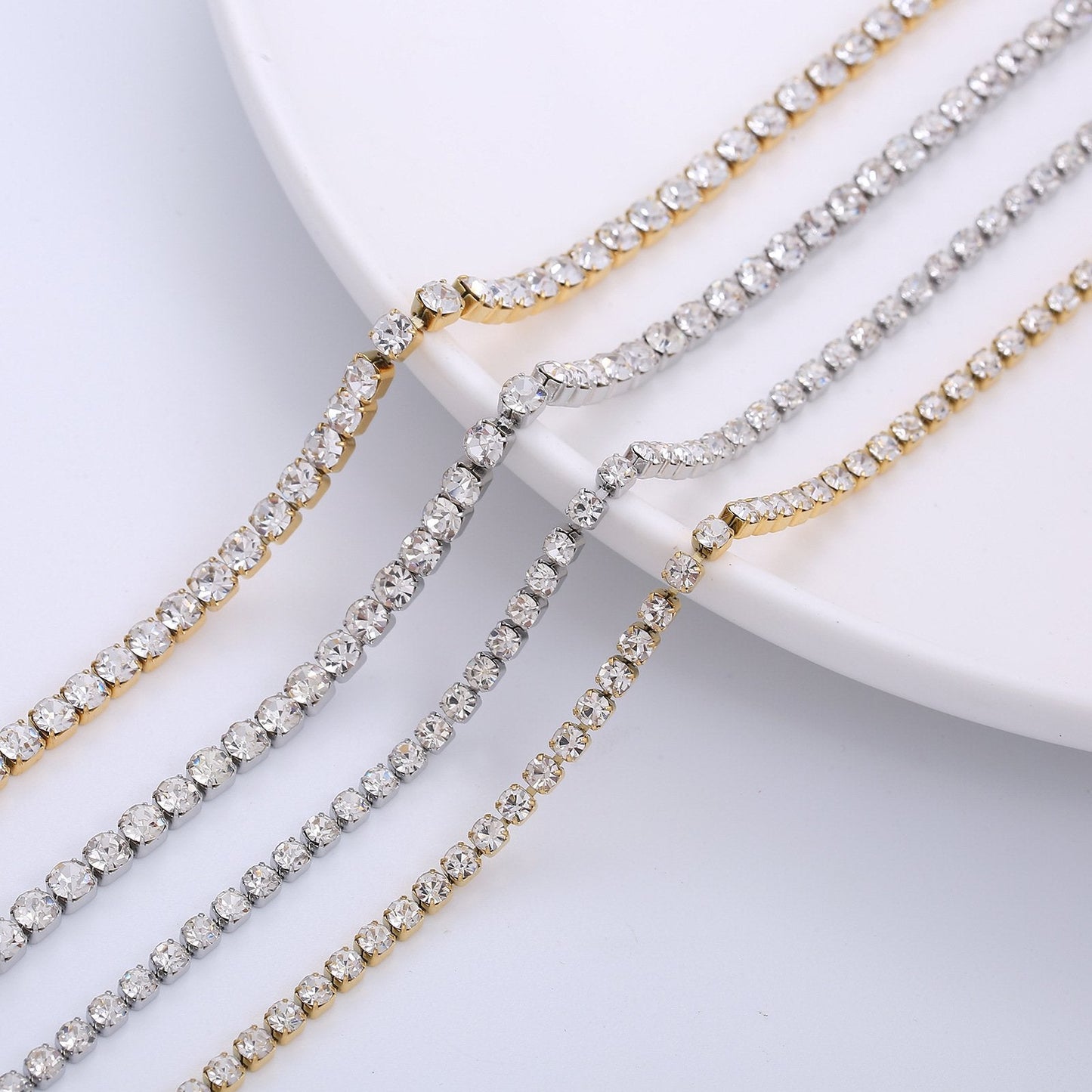 Crystal tennis necklace