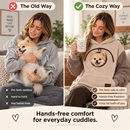 🔥 2026 A Must-have for Pet Lovers 🐾 Cozy Pet Carrier Hoodie – Soft Fleece Cuddle Pouch Sweatshirt for Cats & Small Dogs