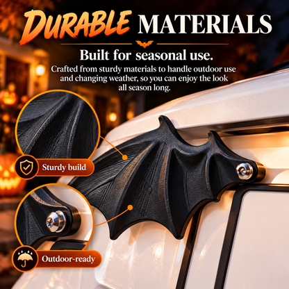 ✨ Easy-Install Bat Wing Plate Decor – Whimsical Halloween Auto Ornament, Durable & Eye-Catching for Cars & Trucks