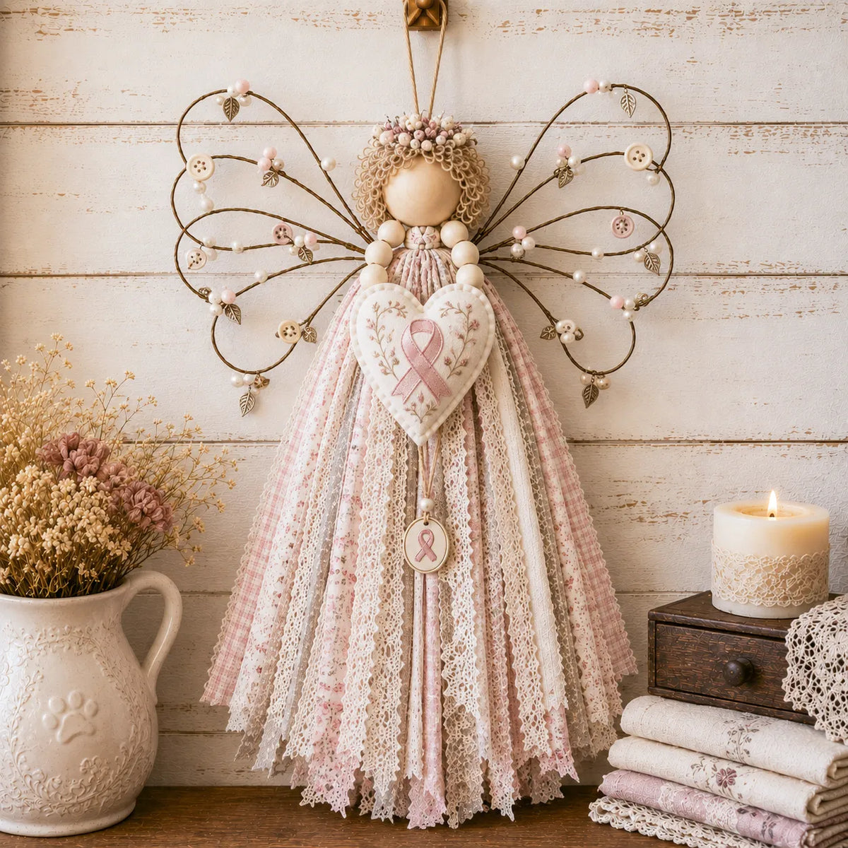 🔥This Week 50% OFF - Angel Fabric Hanging DIY Kit - Stitch a Little Blessing That Stays Forever