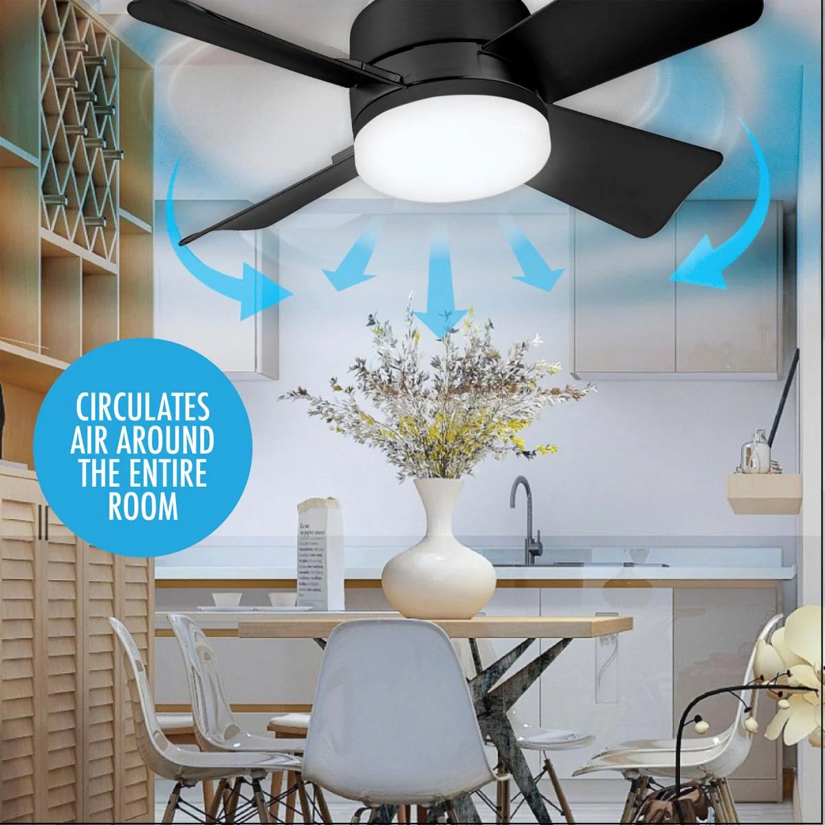 🎁 Ventilador de techo portátil 2 en 1 con luz (incluye control remoto)