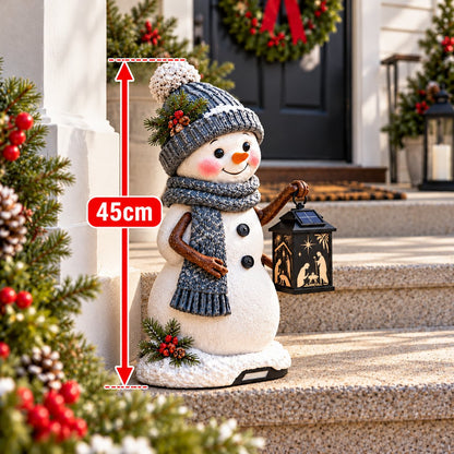 ⛄️🎄Snowman Nativity Glow – Solar Christmas Step Light with Holy Family Projection🌙