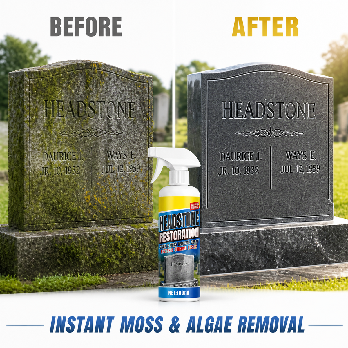 ✨ Headstone Restoration Cleaning Spray 🕯️