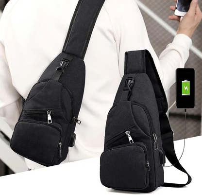 Men's Waterproof Oxford Sling Chest Bag for Travel & Daily Use