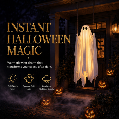 🔥 Last Day 60% OFF — 👻 LED Swinging Ghost Halloween Decoration — Glowing, Spooky & Perfect for Haunted Yard Decor