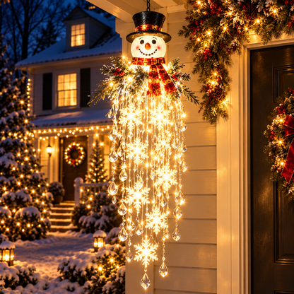 Hanging Snowflake and Crystal LED Porch Decoration ✨❄️