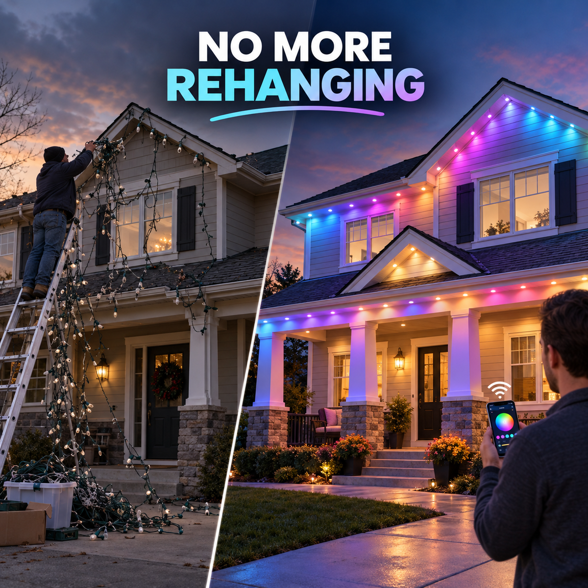 🎅 Early Christmas 49%OFF - Smart Rainbow LED Permanent Outdoor Light - Smartlight 🎁