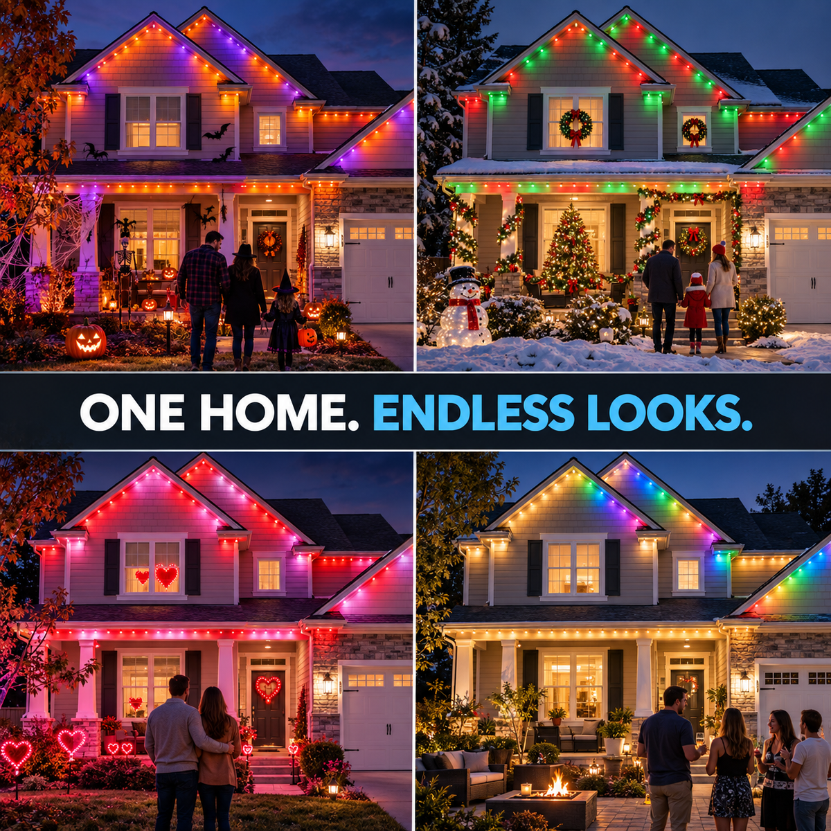🎅 Early Christmas 49%OFF - Smart Rainbow LED Permanent Outdoor Light - Smartlight 🎁