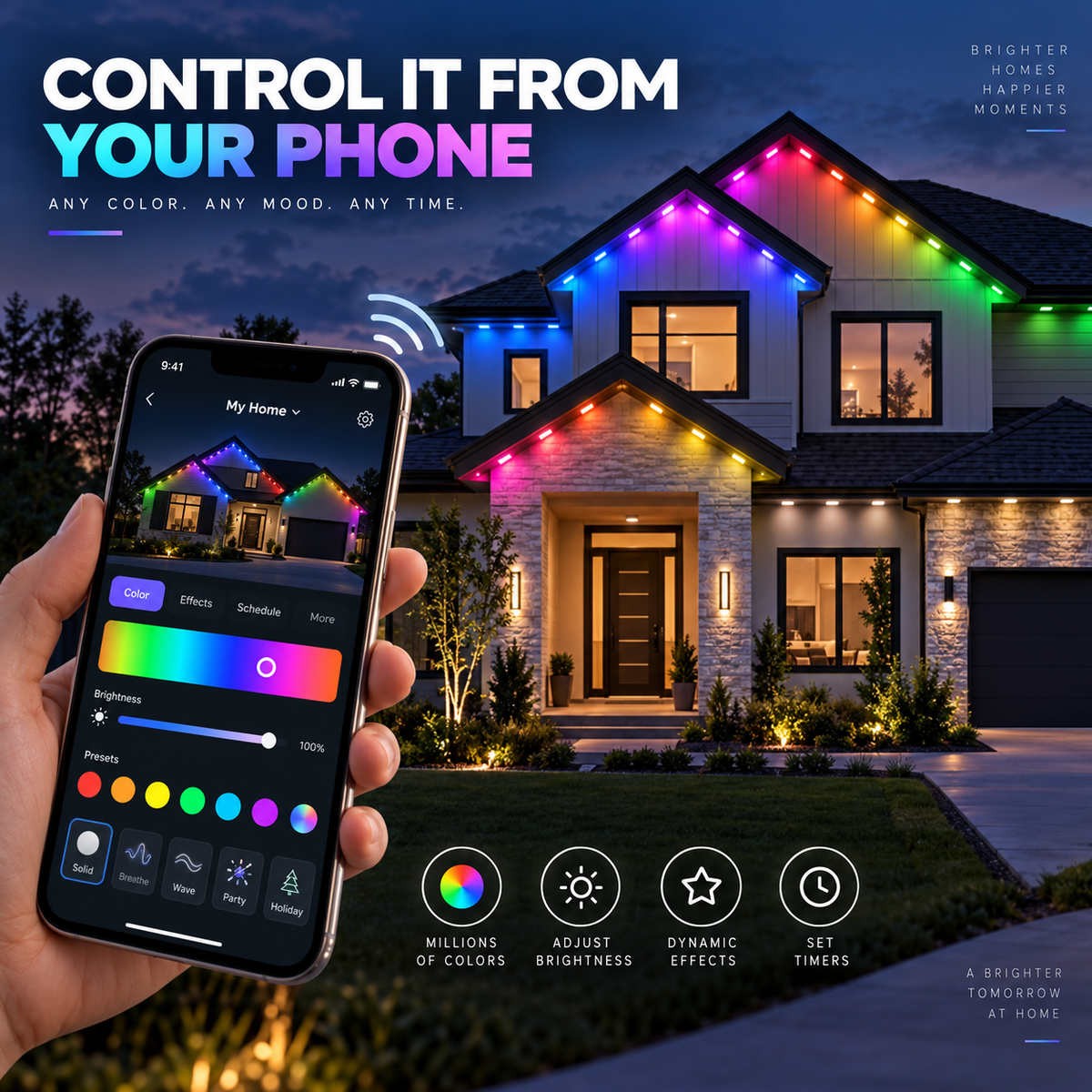 🎅 Early Christmas 49%OFF - Smart Rainbow LED Permanent Outdoor Light - Smartlight 🎁