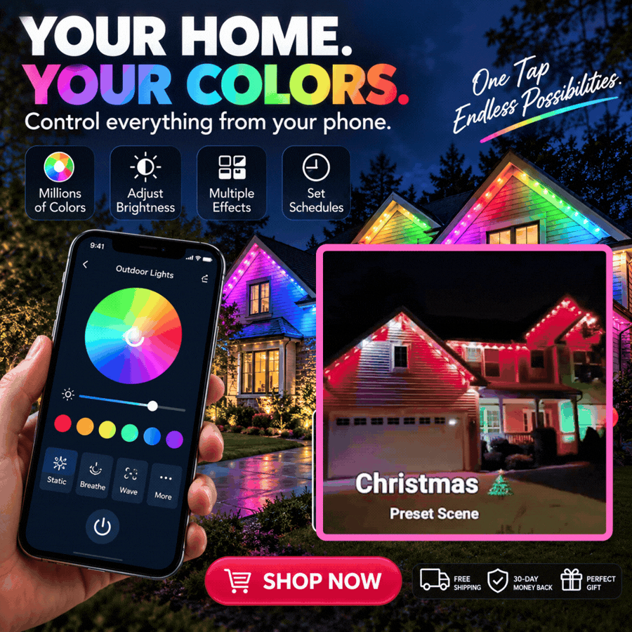🎅 Early Christmas 49%OFF - Smart Rainbow LED Permanent Outdoor Light - Smartlight 🎁