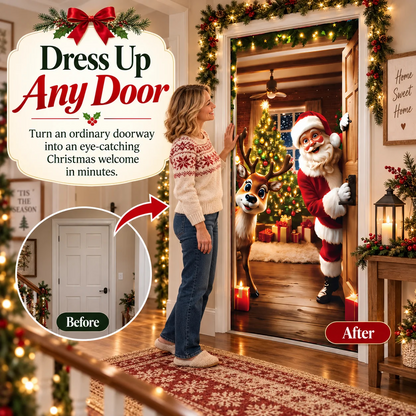 🎄Christmas Door Cover For Instant Holiday Decor✨