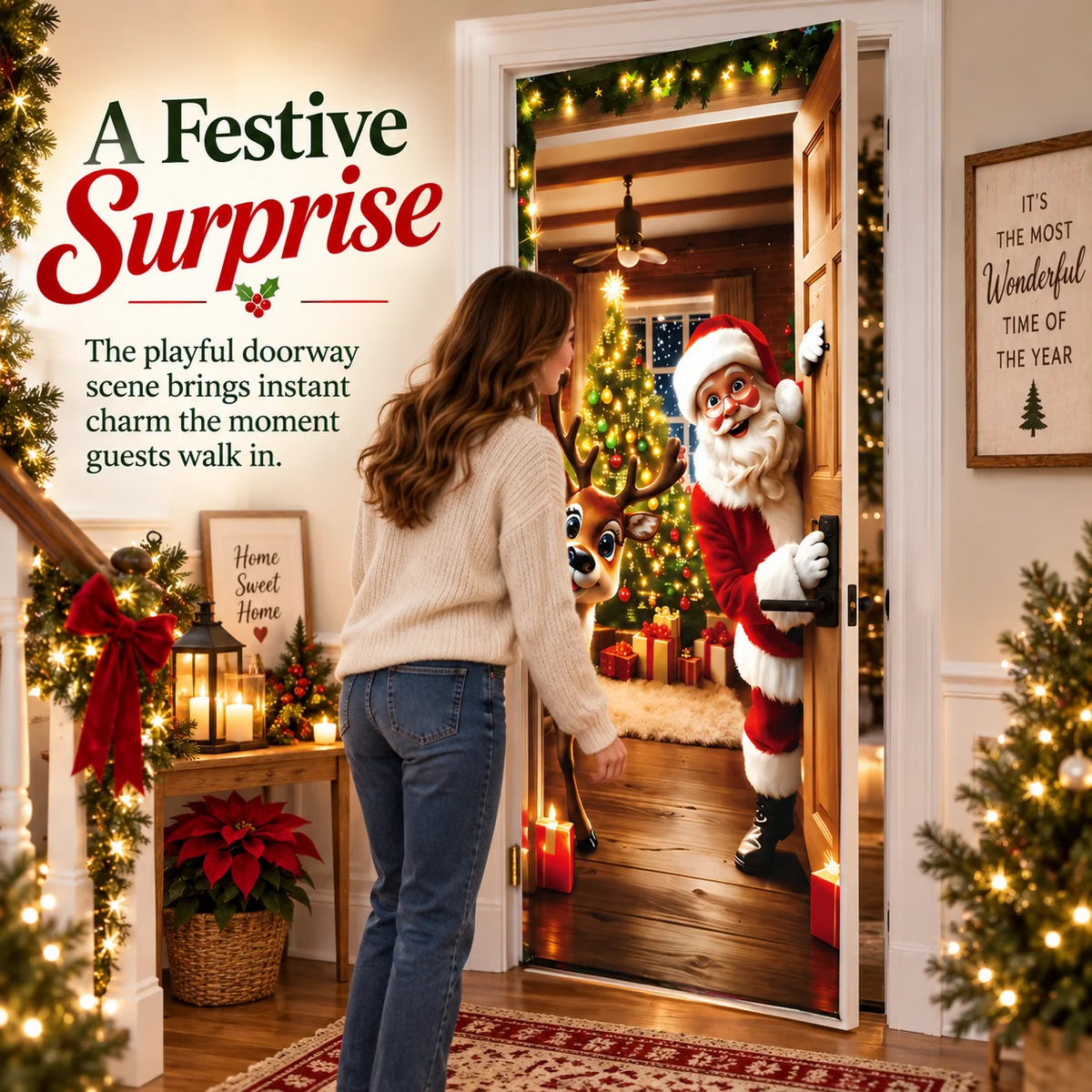 🎄Christmas Door Cover For Instant Holiday Decor✨