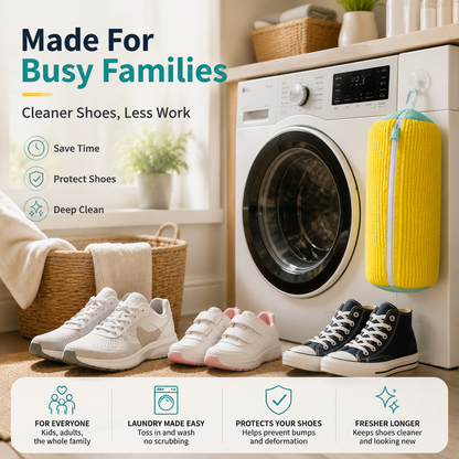 👟 Shoe Washing Bag – Reusable Sneaker Laundry Bag With Soft Cleaning Fibers