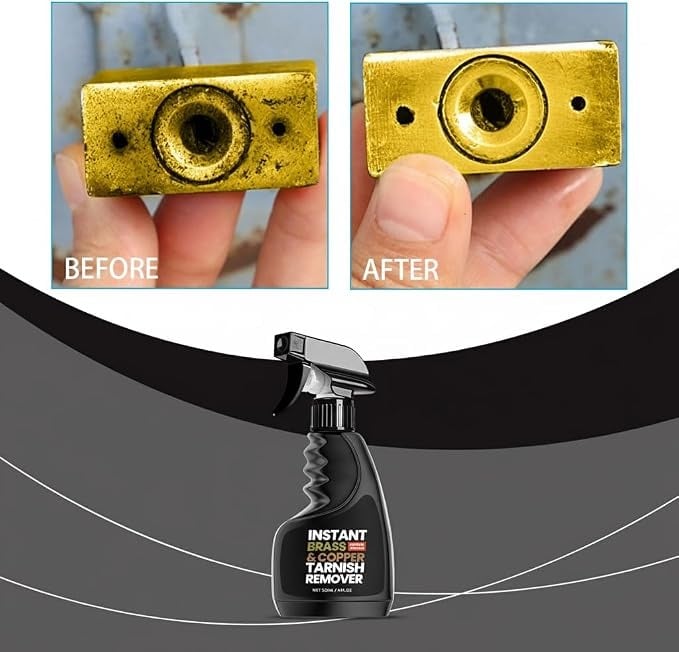 ✨120ml Brass & Copper Tarnish Remover Spray 🛡️Gentle Metal Cleaner Polish for Cookware Jewelry Antiques