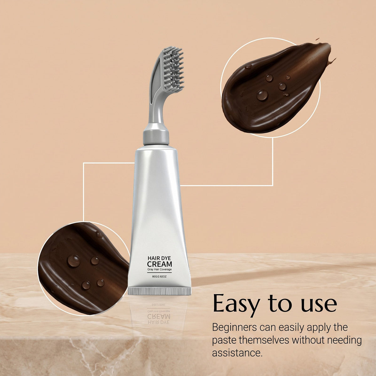 ✨Built‑in Comb Hair Dye Cream🪮Portable At‑Home Hair Color For Even Shiny Hair Touch‑Up