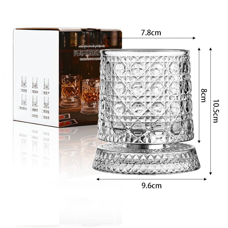 Luxury 360° Spinning Crystal Glass, elegant European-style bar supplies and gifts.