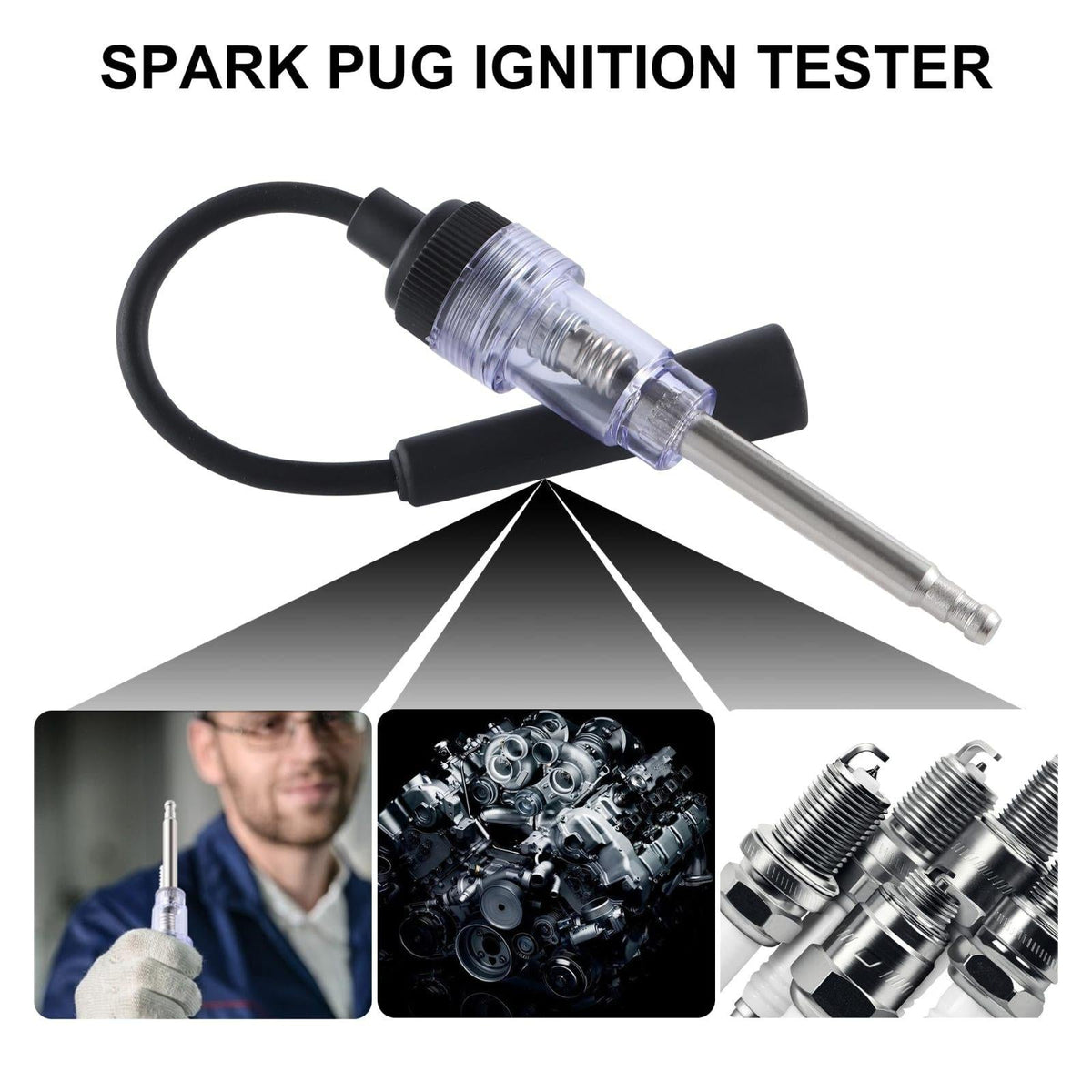 Inline Spark Plug Tester – Engine Ignition Diagnostic Tool for Cars, Motorcycles & Lawn Mowers 🚗⚡