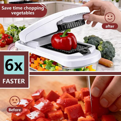 🥕15-in-1 Vegetable Chopper | Multifunctional Food Cutter with Container