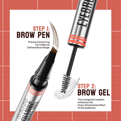 🔥✨BUY 1 GET 1 FREE!!2-in-1 Brow Pen and Sealing Brow Gel for Real Fuller Eyebrows🥳