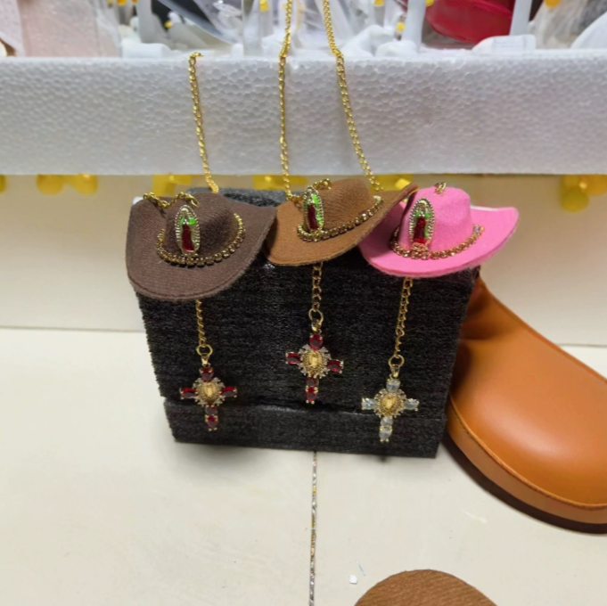 ✝️St. Jude Car Blessing Charm. Handmade Protection Gift Decoration-Black Sombrero Car Ornament Car Trinkets
