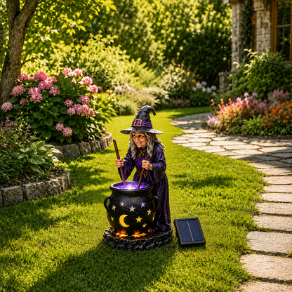 🪄Solar Witch Cauldron Garden Light