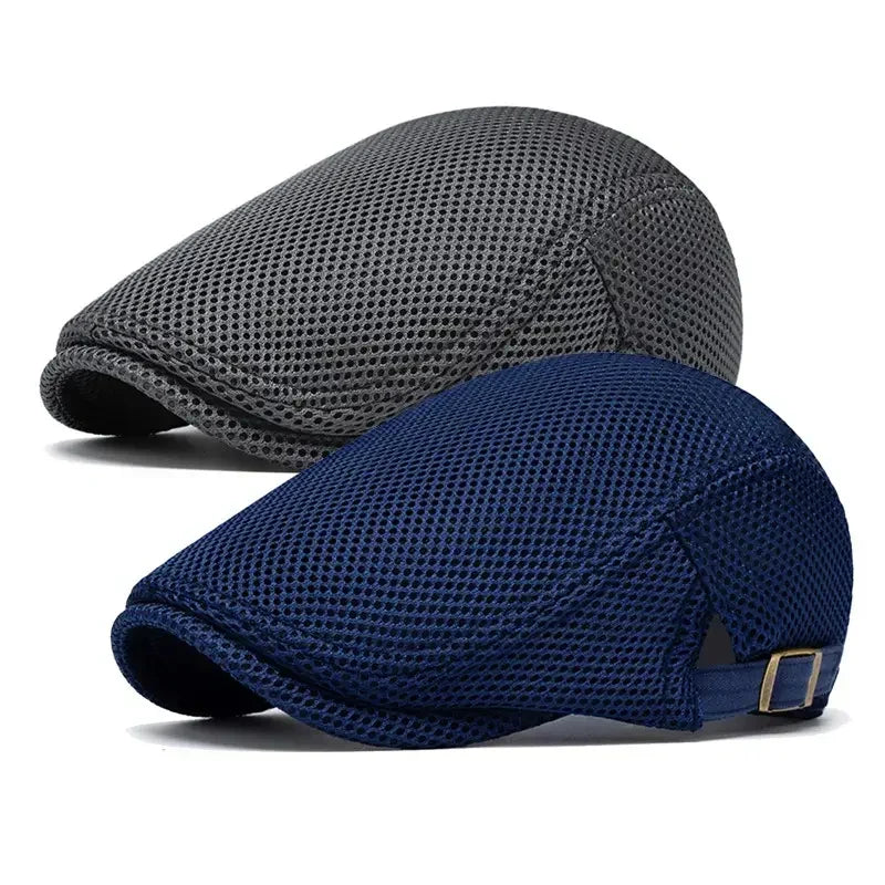 🔥Men's Breathable Mesh Flat Cap – Adjustable Newsboy Ivy Beret Summer Hat