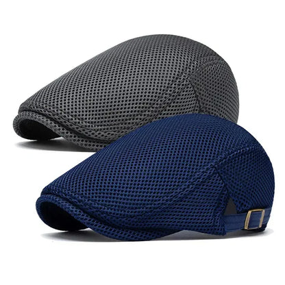 🔥Men's Breathable Mesh Flat Cap – Adjustable Newsboy Ivy Beret Summer Hat