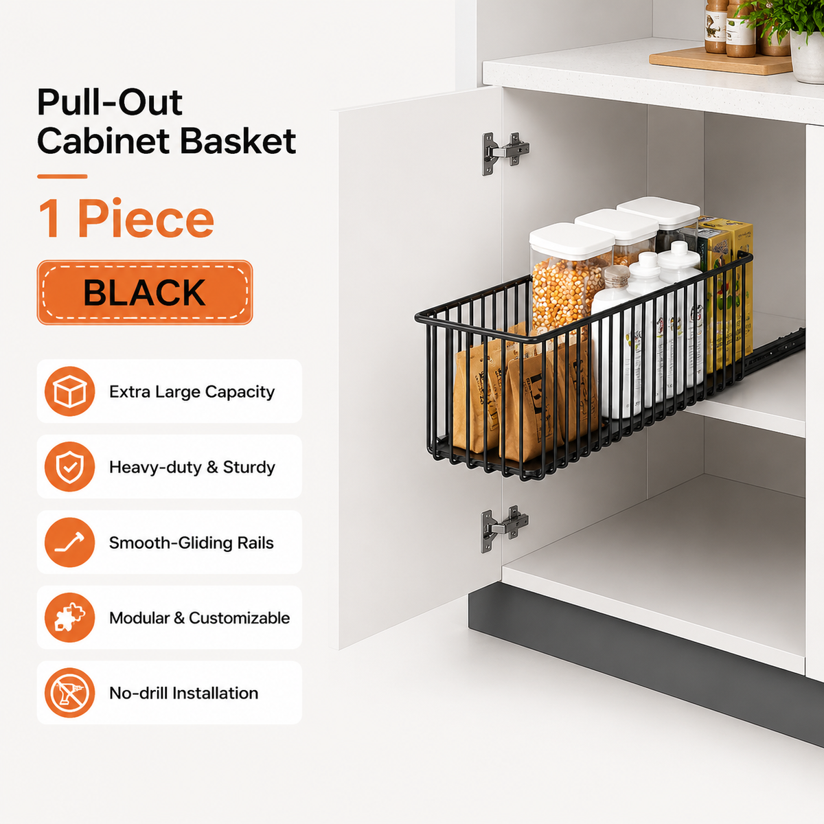 🔥 ⌛ Last Day: 55% OFF! 🛒 Premium Space-Saving Cabinet Storage Basket