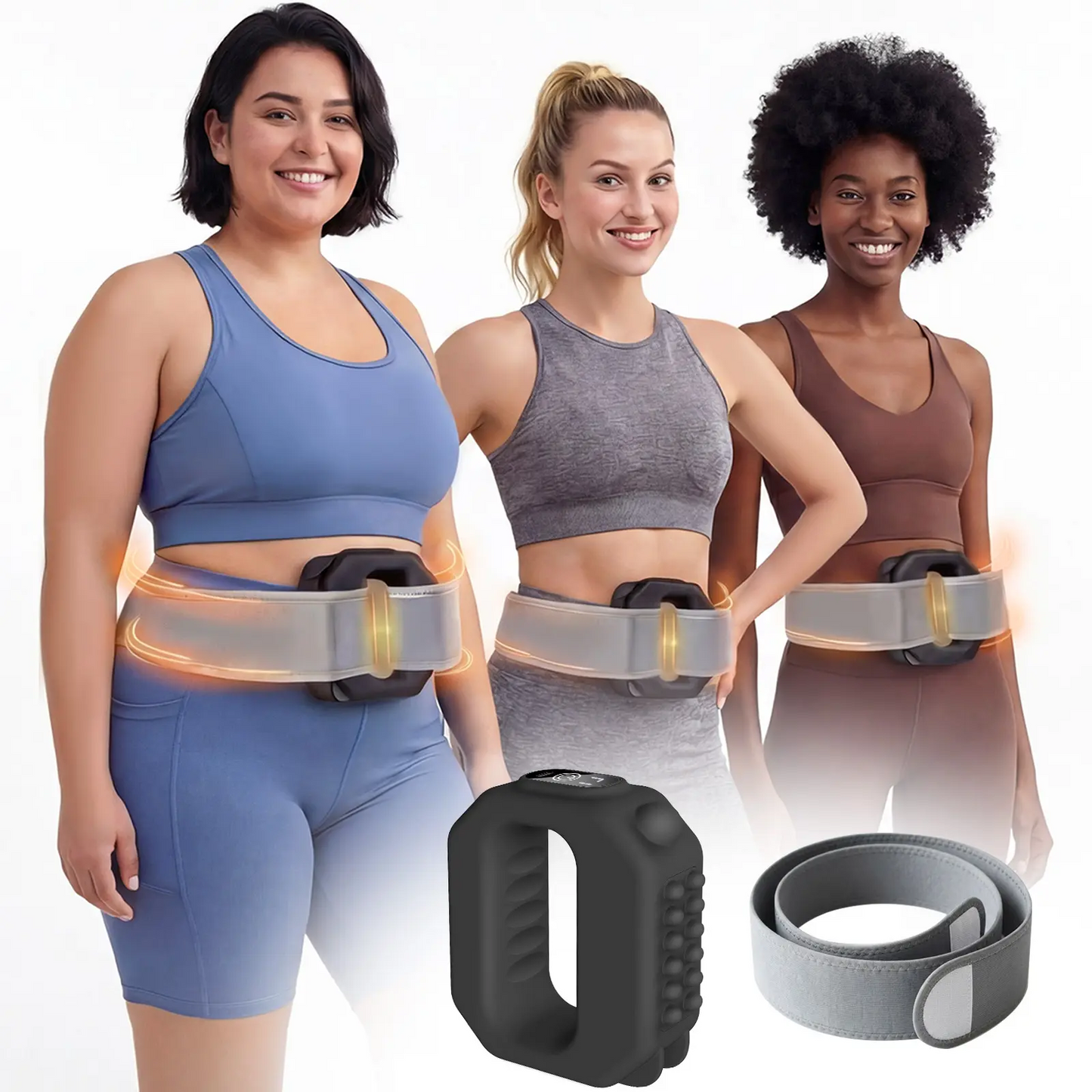 Masajeador de fascia anular inalámbrico mejorado 2026 | Recuperación muscular de tejido profundo para cintura y espalda | Correa ajustable que se adapta a cinturas de hasta 140 cm | Recargable y portátil