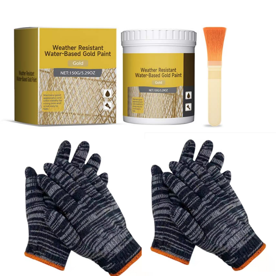 ✨ 50% OFF NOW! 🏡 Weather-Resistant Gold Paint – Rich Foil Effect, Fast-Drying – For Wood, Metal & Stone – A Touch of Luxury 💛