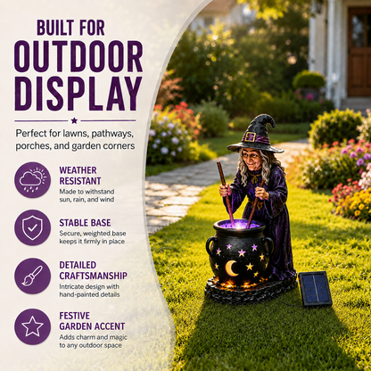 🪄Solar Witch Cauldron Garden Light