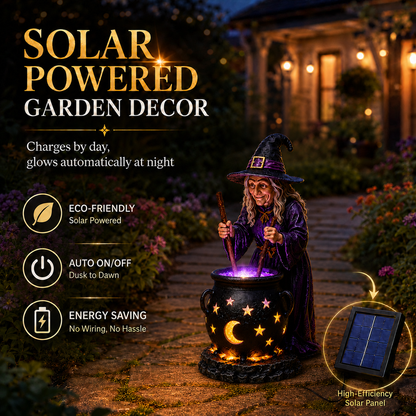 🪄Solar Witch Cauldron Garden Light