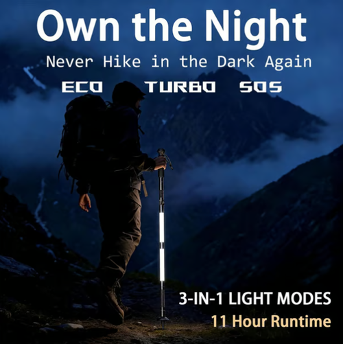 Light-up hiking sticks