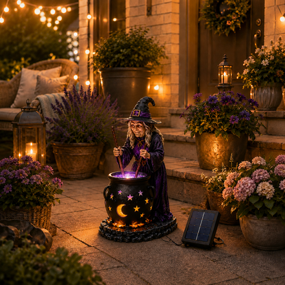 🪄Solar Witch Cauldron Garden Light