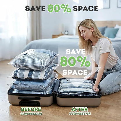 Set de bolsas de compresión para viaje con aspiradora inalámbrica🧳
