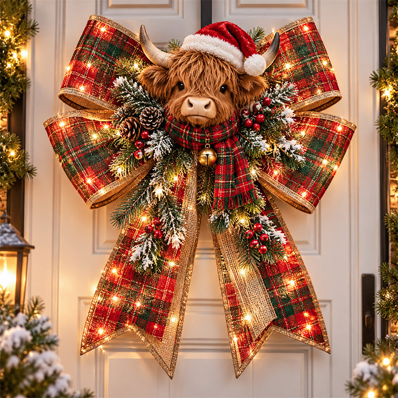 🎀🎄Big & Bright Holiday Bows – A Glowing Christmas Welcome