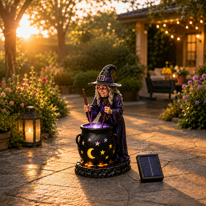 🪄Solar Witch Cauldron Garden Light