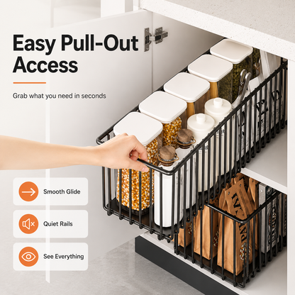 🔥 ⌛ Last Day: 55% OFF! 🛒 Premium Space-Saving Cabinet Storage Basket