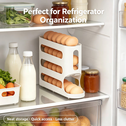Egg Holder for Fridge, Eggs Dispenser Auto Rolling