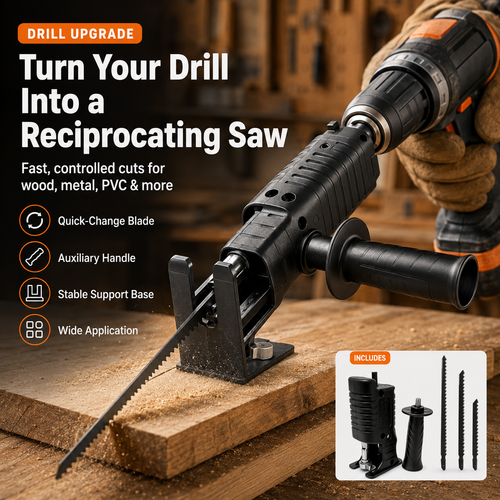 Reciprocating Saw Attachment for Drill