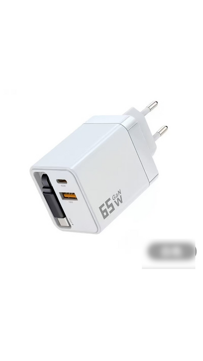 ⏳50% OFF💥65W Fast Charging Phone Charger Block with Retractable 80cm Type-C Cable