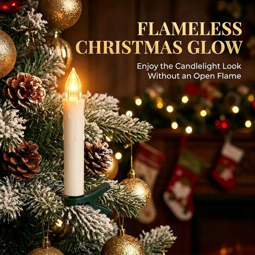🎄 Flameless LED Christmas Candle Lights with Remote – 10/20 Pack