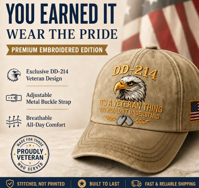 DD-214 Veteran 3D Embroidered Cap - “IT'S A VETERAN THING YOU WOULDN'T UNDERSTAND”🎁