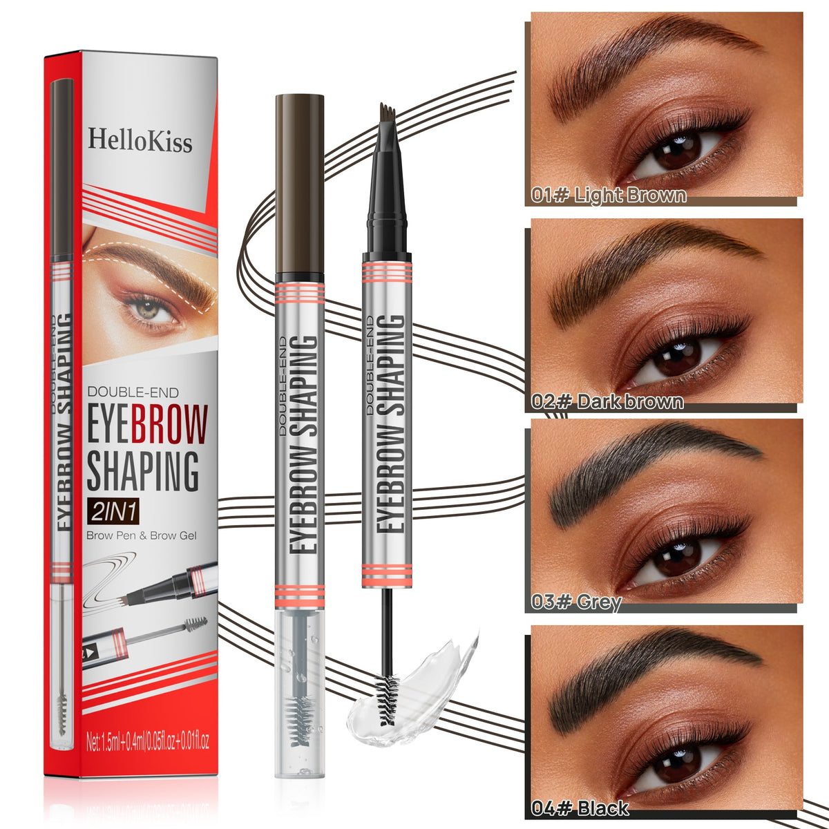 🔥✨BUY 1 GET 1 FREE!!2-in-1 Brow Pen and Sealing Brow Gel for Real Fuller Eyebrows🥳