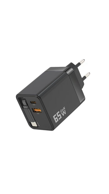 ⏳50% OFF💥65W Fast Charging Phone Charger Block with Retractable 80cm Type-C Cable