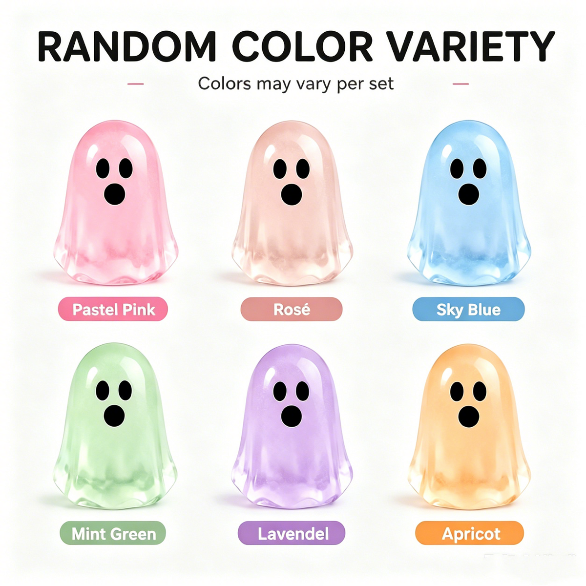 👻30-piece set of cute glow-in-the-dark ghost resin beads