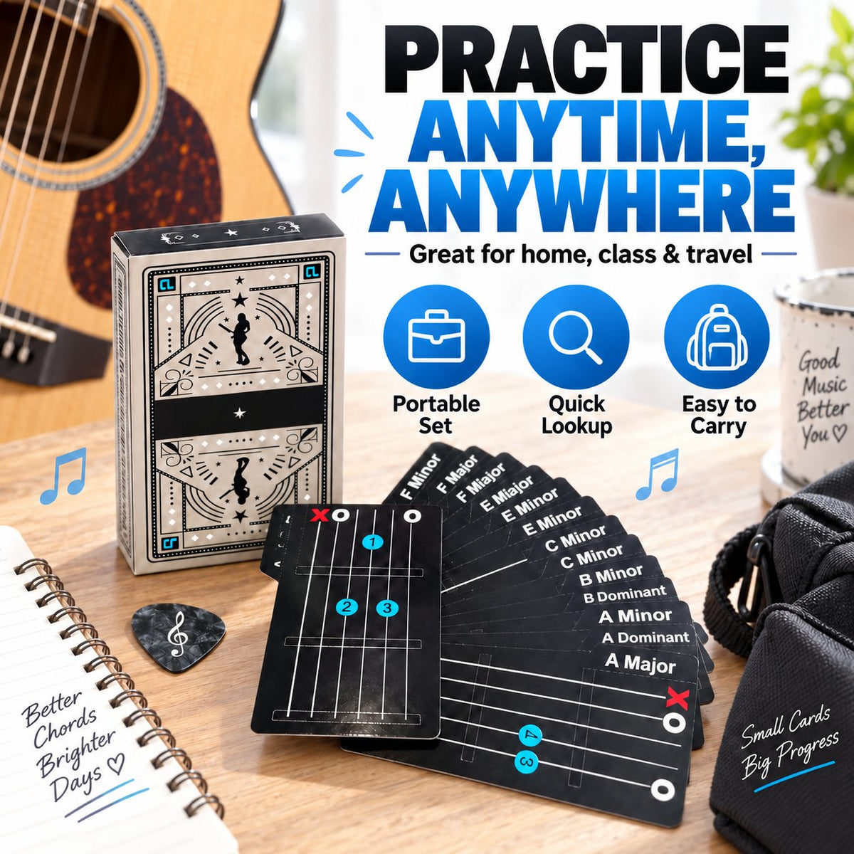 🎉🎸✨ Guitar Chord Cards — Learn Chords Faster & Master Your Guitar Skills Easier!