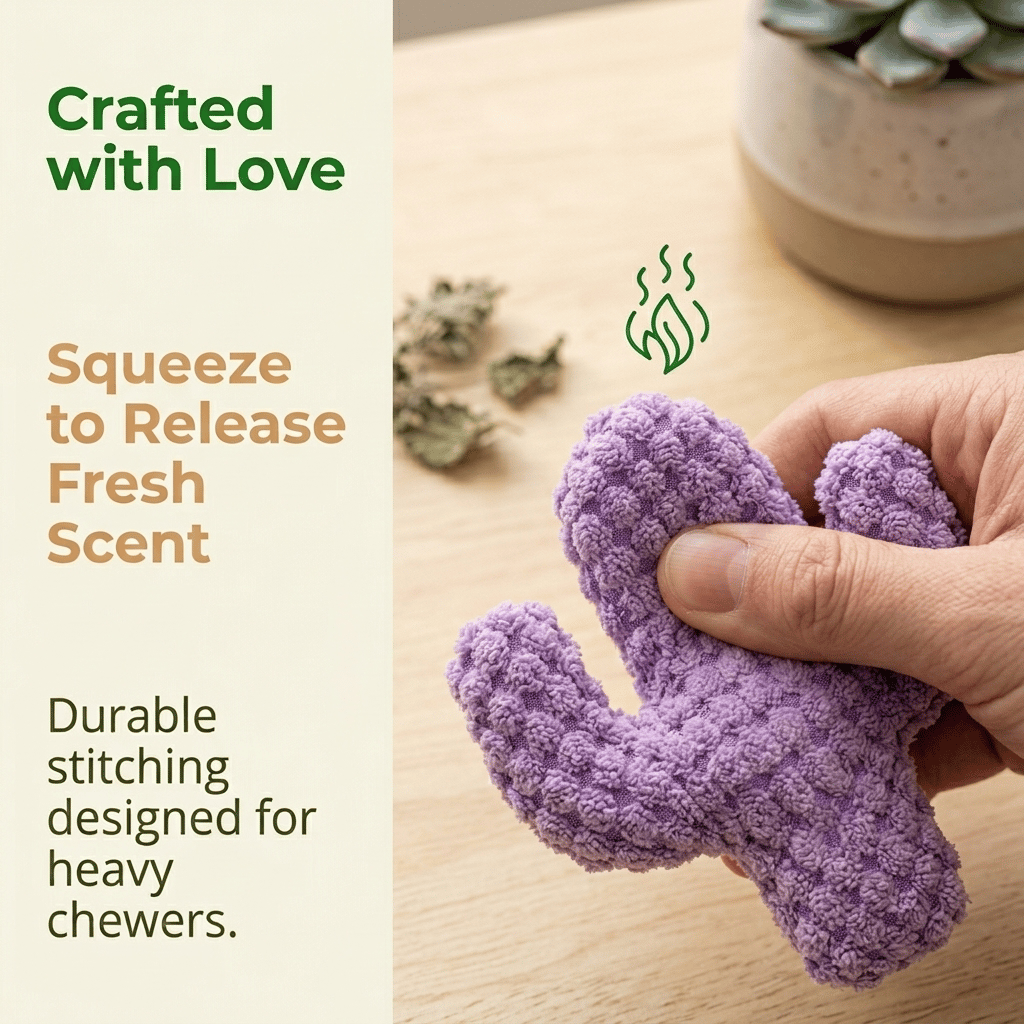 🔥5pcHandmade Soft Cactus Kitten Chew Toys with Natural Catnip
