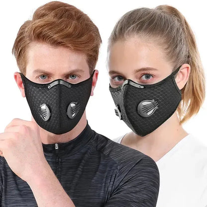 Mascarilla antipolvo con filtro de carbono reutilizable – Diseñada para estilos de vida activos